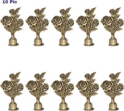 ZAPEX Gold Curtain Knobs, Rod Rail Bracket Metal(Pack of 10)