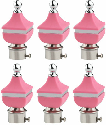Inkart Pink Rod Rail Bracket, Curtain Knobs Metal(Pack of 6)