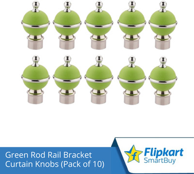 Flipkart SmartBuy Green Curtain Knobs, Rod Rail Bracket Metal(Pack of 10)