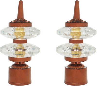 Inkart Brown Curtain Knobs, Rod Rail Bracket Metal(Pack of 2)