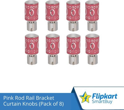 Flipkart SmartBuy Pink Curtain Knobs, Rod Rail Bracket Metal(Pack of 8)