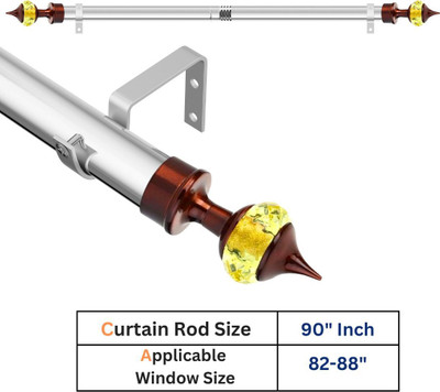GLOXY Maroon, Yellow Curtain Knobs, Curtain Rods, Rod Rail Bracket Metal(Pack of 1)