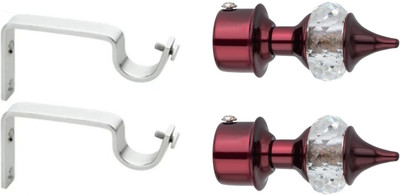 Ghazian Maroon Curtain Knobs, Rod Rail Bracket Metal(Pack of 4)