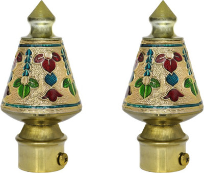Inkart Multicolor Curtain Knobs, Rod Rail Bracket Metal(Pack of 2)