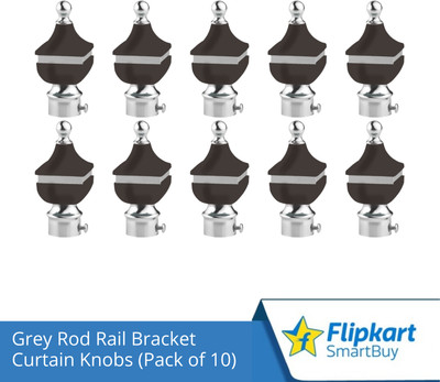 Flipkart SmartBuy Brown Curtain Knobs, Rod Rail Bracket Metal(Pack of 10)