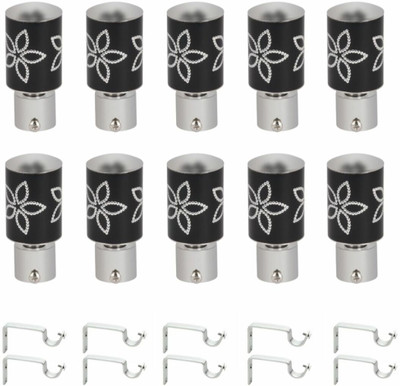Inkart Black Rod Rail Bracket, Curtain Knobs Metal(Pack of 20)