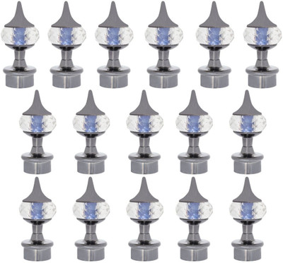 RKOING Grey Curtain Knobs, Rod Rail Bracket Metal(Pack of 16)
