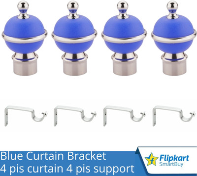 Flipkart SmartBuy Blue Curtain Knobs, Rod Rail Bracket Metal(Pack of 4)