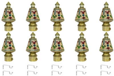 METZO Multicolor Rod Rail Bracket, Curtain Knobs Metal(Pack of 10)