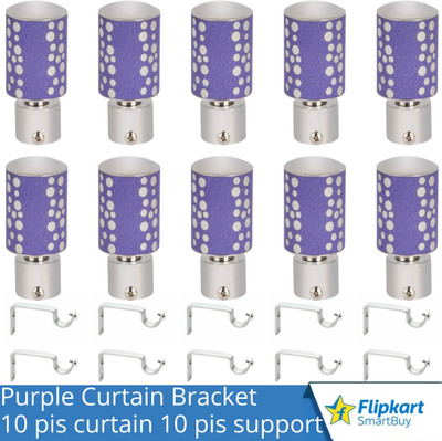 Flipkart SmartBuy Purple Curtain Knobs, Rod Rail Bracket Metal