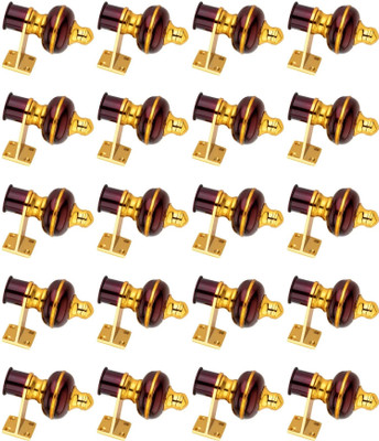 Ghazian Maroon, Gold Curtain Knobs, Rod Rail Bracket Metal(Pack of 20)
