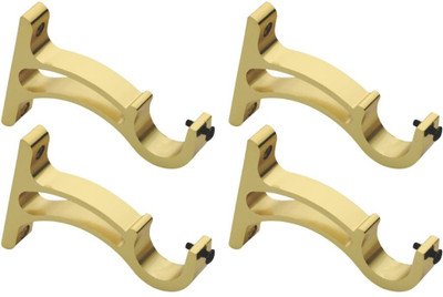 Inkart Gold Curtain Knobs, Rod Rail Bracket Metal(Pack of 4)