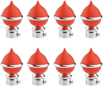 ZYREX Red Rod Rail Bracket, Curtain Knobs Metal(Pack of 8)
