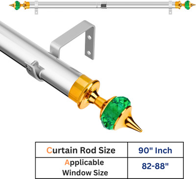 GLOXY Gold, Green Curtain Knobs, Curtain Rods, Rod Rail Bracket Metal(Pack of 1)