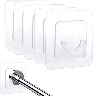 QXORE White Curtain Hooks, Curtain Knobs, Cord Pull, Curtain Rods, Rod Rail Bracket(Pack of 6)