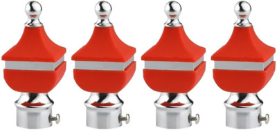 METZO Red Rod Rail Bracket, Curtain Knobs Metal(Pack of 4)