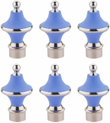 Inkart Light Blue Rod Rail Bracket, Curtain Knobs Metal(Pack of 6)