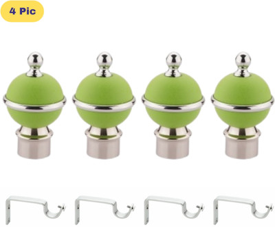 ZAPEX Green Rod Rail Bracket, Curtain Knobs Metal(Pack of 8)