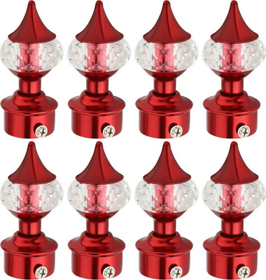 HELENSON Red Curtain Knobs, Rod Rail Bracket Metal(Pack of 8)