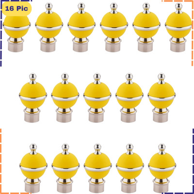 ZAPEX Yellow Rod Rail Bracket, Curtain Knobs Metal(Pack of 16)