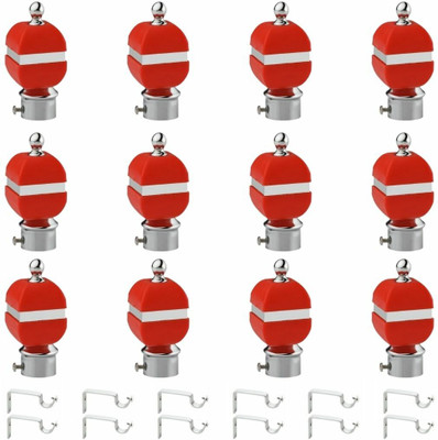 RKOING Red Rod Rail Bracket, Curtain Knobs Metal(Pack of 24)