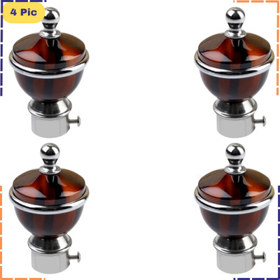ZAPEX Maroon Rod Rail Bracket, Curtain Knobs Metal(Pack of 4)