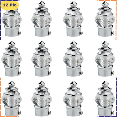 ZAPEX Silver Curtain Knobs, Rod Rail Bracket Metal(Pack of 12)