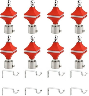 picamax Red Tassels, Curtain Hooks, Curtain Knobs, Tieback Hook, Rod Rail Bracket Metal(Pack of 16)