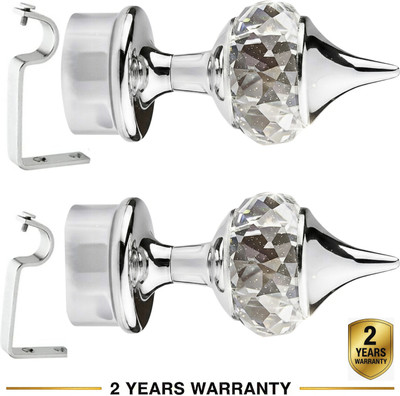Ghazian Silver Curtain Knobs, Rod Rail Bracket Metal(Pack of 4)