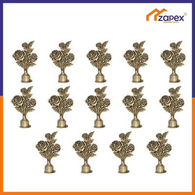 ZAPEX Gold Curtain Knobs, Rod Rail Bracket Metal(Pack of 14)