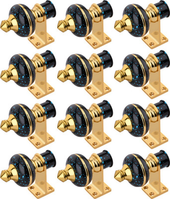 Sun Shield Blue, Black Curtain Hooks Metal(Pack of 12)