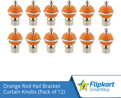 Flipkart SmartBuy Orange Curtain Knobs, Rod Rail Bracket Metal(Pack of 12)
