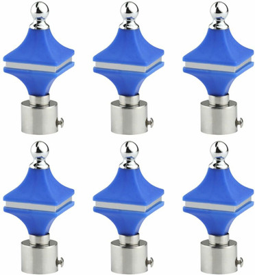 Inkart Blue Rod Rail Bracket, Curtain Knobs Metal