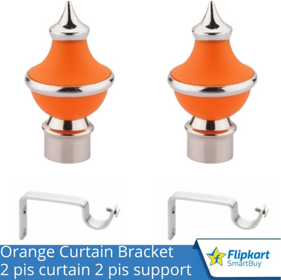 Flipkart SmartBuy Orange Curtain Knobs, Rod Rail Bracket Metal(Pack of 2)