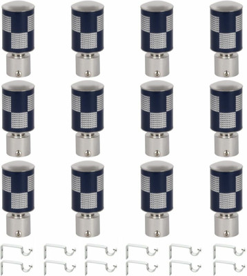 RKOING Blue Rod Rail Bracket, Curtain Knobs Metal(Pack of 24)