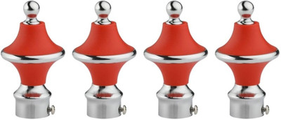 ZAPEX Red Rod Rail Bracket, Curtain Knobs Metal