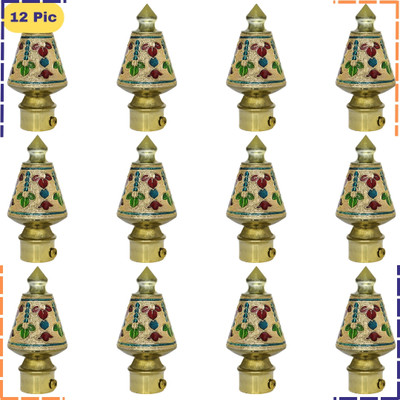 ZAPEX Multicolor Curtain Knobs, Rod Rail Bracket Metal(Pack of 12)