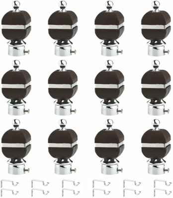 Inkart Black Curtain Knobs, Rod Rail Bracket Metal(Pack of 24)