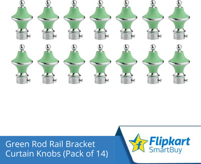 Flipkart SmartBuy Green Curtain Knobs, Rod Rail Bracket Metal(Pack of 14)
