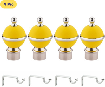 ZAPEX Yellow Rod Rail Bracket, Curtain Knobs Metal(Pack of 8)