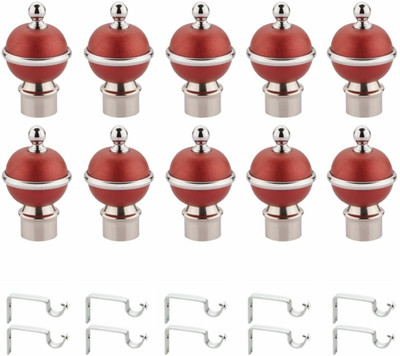 Inkart Maroon Rod Rail Bracket, Curtain Knobs Metal(Pack of 20)