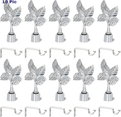 ZAPEX Silver Curtain Knobs, Rod Rail Bracket Metal(Pack of 10)