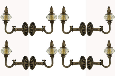 Easyhome Beige Curtain Knobs, Curtain Hooks, Rod Rail Bracket, Rod Rail Bracket Metal(Pack of 4)