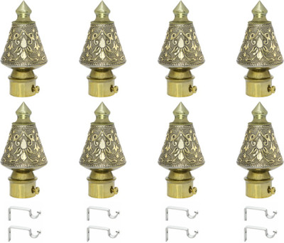 ZAPEX Gold Curtain Knobs, Rod Rail Bracket Metal(Pack of 8)