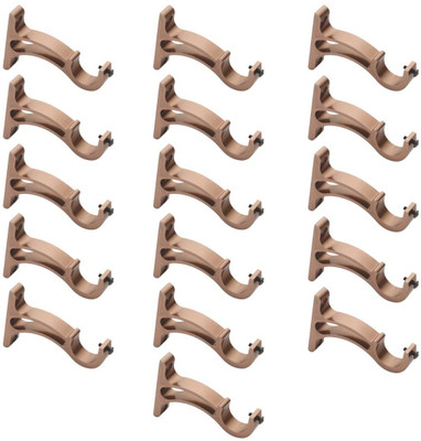 RKOING Gold Curtain Knobs, Rod Rail Bracket Metal(Pack of 16)