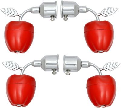 home deco Red, Silver Rod Rail Bracket Metal(Pack of 4)