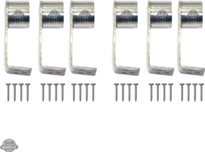 Sun Shield Silver Rod Rail Bracket Metal(Pack of 6)