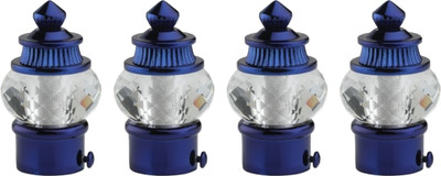 METZO Blue Curtain Knobs, Rod Rail Bracket Metal(Pack of 4)