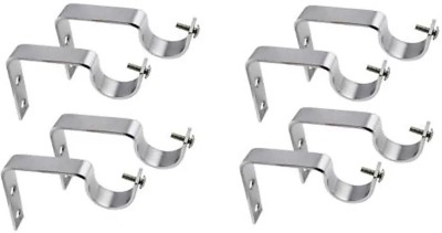 AnEk goods Silver Rod Rail Bracket Metal(Pack of 8)