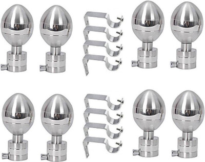 Easyhome Multicolor Rod Rail Bracket, Curtain Knobs Metal(Pack of 8)